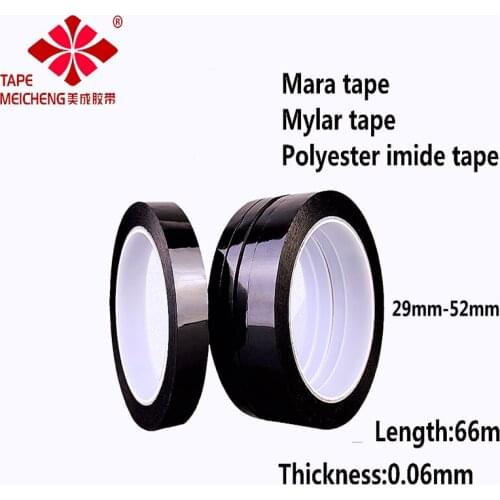 Factory Direct Wholesale Black Polyester Film Tape for Transformer Flame Retardant and High Temperature Resistance 29mm-55mm*66m