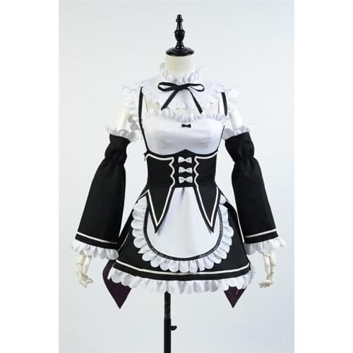 Anime Re:zero Kara Hajimeru Isekai Seikatsu Life In a Different World Rem Cosplay Costume Maid Dress Halloween Costumes
