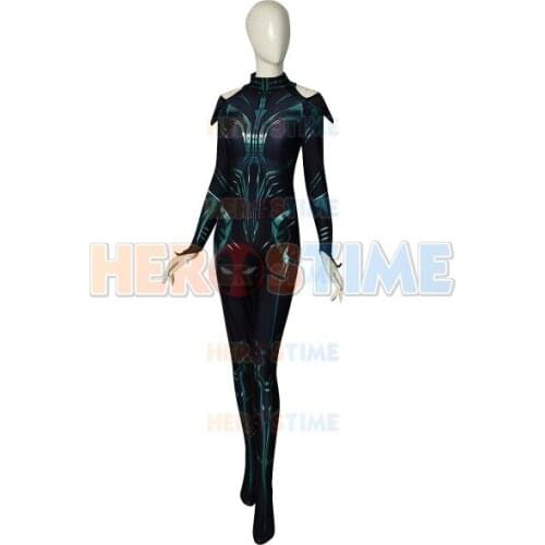 Hela of Thor: Ragnarok Printing Spandex Superhero Zentai Bodysuit Cosplay Costume With Cape