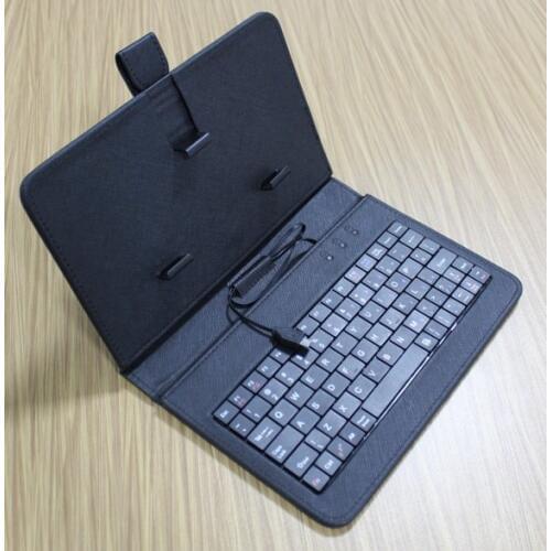 Sweettreats Leather Case protector with USB Keyboard mouse for Most Android System Mobile Phone Flip Cover with Stand phone