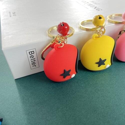 Custom Doll DIY Cartoon Cute Ins Motorcycle Helmet Small Gift Silica Gel Key Chain Pendant Small Gift Ornaments
