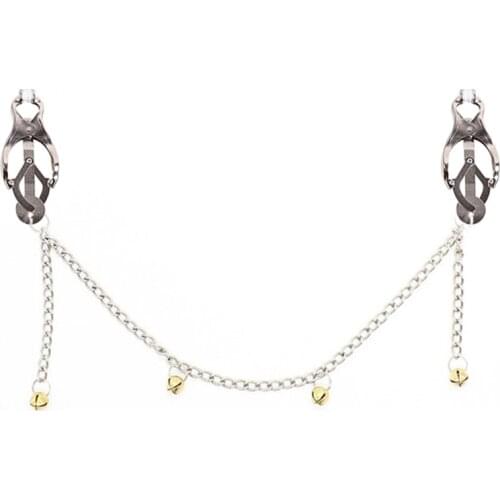 Stainless Steel Metal Chain Nipple Milk Clips Breast Clip Slaves Nipple Clamps Style Exotic Accessories