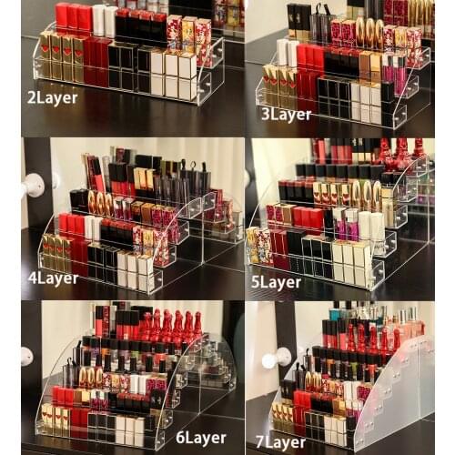 Acrylic Makeup box Nail Polish Storage Organizer 2/3/4/5/6/7/8 Layer Rack jewelry Display Stand Storage Box