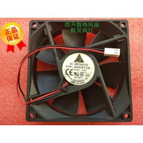 Original Delta DC 12V 0.20A 9cm 92*92*25mm ASB0912M 2-line Mute Cooling Fan