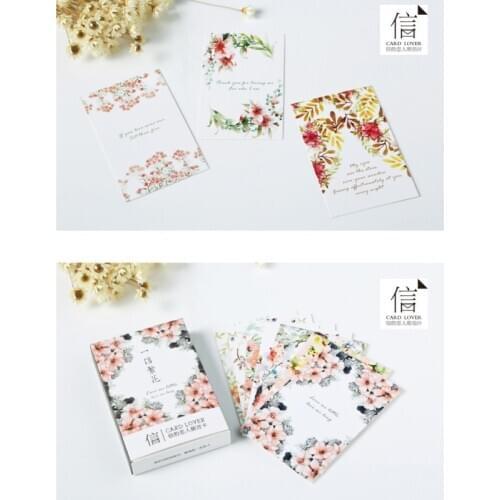 28pcs Lomo Small Message Card Writable Various Flower Bookmark Journal Room Wall Decoration Greeting Paper Stationery Gift