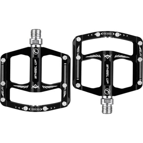 Cyrusher New Bicycle Pedal Mountain Bike Palin Bearing Aluminum Alloy Bicycle Pedal Thickening Black Easy to Install