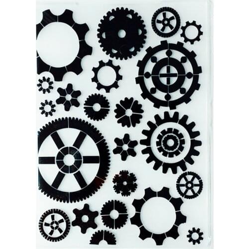 YLEF071 Gears Plastic Embossing Folder For Scrapbook Stencils DIY Photo Album Cards Making Decoration Scrapbooking Template New