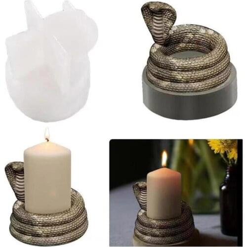 Cobra Candlestick Epoxy Resin Mold Snake Shaped Candle Holder Silicone Mould DIY Crafts Ornaments Decorations Casting Tools