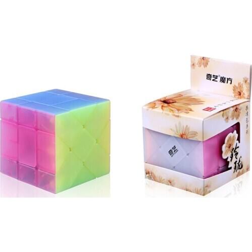 Qiyi Jelly color Fisher Cube Professional Competition 3x3x3 Stickerless Speed Cubes Children Educational Fun Toy Adult Gift