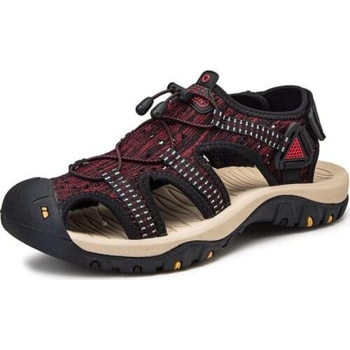Plus Size Classic Mens Sandals Summer Mesh Breathable Men Shoes Soft Outdoor Men Roman Sandals Footwear
