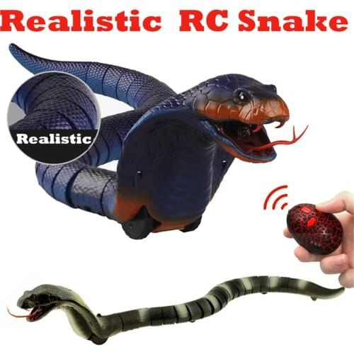 17.3 Inches Realistic Rechargeable Remote Control Rc Snake Toy With Egg-shaped Infrared Controller Terrifying Mischief Toys