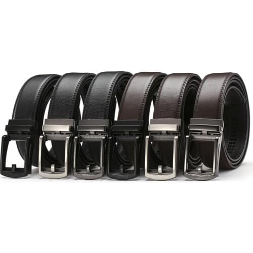 Click Belt Fake Needle Belt Automatic Buckle Men Two-layer Cowhide Leather Belt Fashion Belt Designer Belt