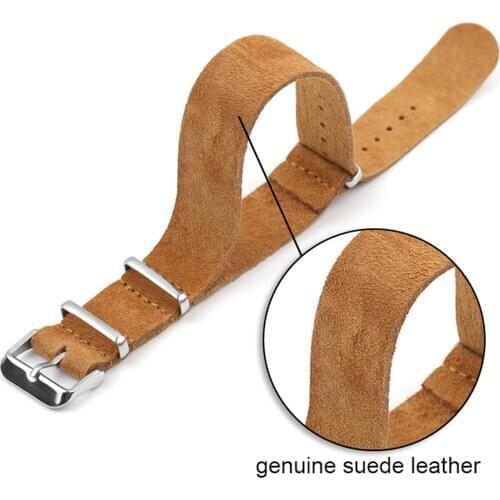 Onthelevel Suede Nato Watch Strap 20mm 22mm Zulu Strap Tan Gray Blue Soft Wearing Wrist Band Watch Accessories #C
