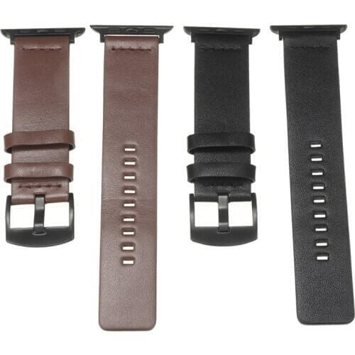 Soft Genuine Leather Strap For Apple Watch Series 1/2/3/4 38/42mm Replacement Wrist Strap Adjustable Leather Pin Buckle Band