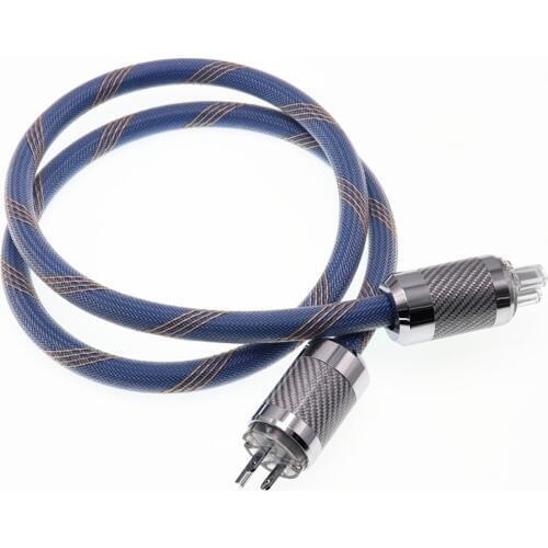 Pcs 5N OCC copper ,Silver palted AC Power cable, carbon fiber wire with US version Power plug
