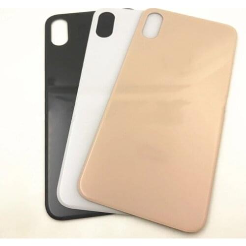 Big Hole Back Glass Battery Cover For iPhone X XS XS MAX Rear Door Housing Case Back Glass Cover With Logo