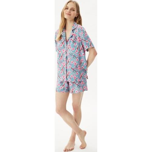 Trendyol Flower Pattern Woven Pajamas set THMSS21PT1003