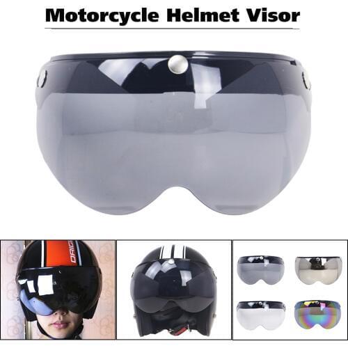 Universal Windproof 3-Snap Moto Helmet Sunglasses Visor Front Flip Up Visor Wind Shield Lens