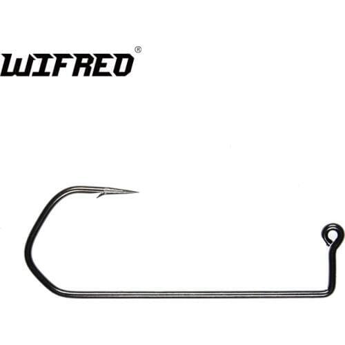 Wifreo 100pcs 7150 Jig Hooks V Bend High Carbon Steel Black Nickle for DIY Jigs Fishing Hooks 10/0 8/0 3/0 4/0 1/0