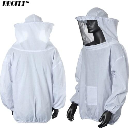 Beekeeping Protective Jacket Farm Smock Suit Bee Keeping Sleeve With Hat Equip Suit Keeping Veil Breathable Dress Cotton Blend