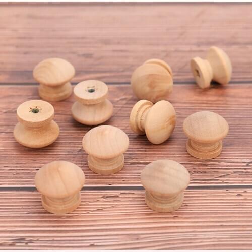 10pcs Handles 2.4X2CM Natural Wooden Round Cabinet Drawer Wardrobe Knobs Door Pull Handle Home Decoration Supplies Hot New