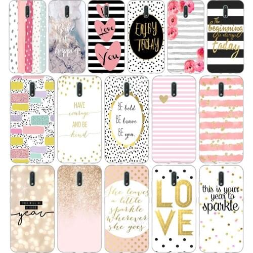 313FG black white stripes gold love gift Soft Silicone Tpu Cover phone Case for Nokia 2.1 2.3 3 3.1 4.2 5 5.1 Plus 7.2 6 8
