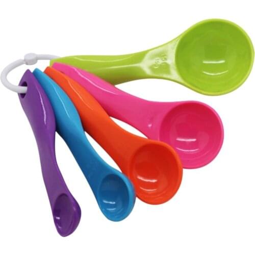 5pcs/set 1 / 2.5 5 / 7.5/ 15 ml Colorful Plastic Baking Measuring Spoon Set