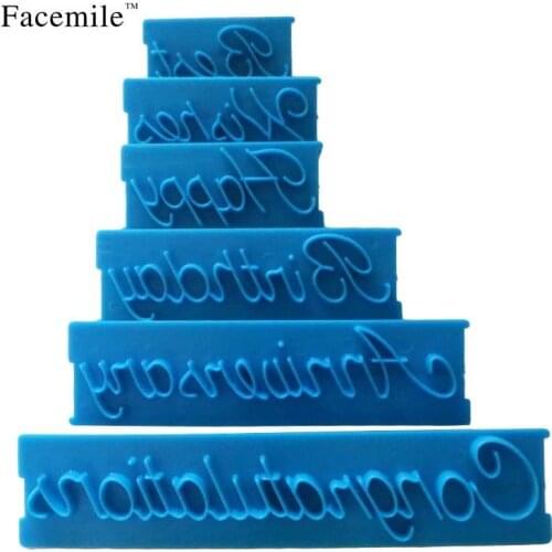 6pcs Alphabet Number Letter Impress Set Cookie Biscuit Stamp Embosser Cutter Gift Fondant DIY Mold Decor