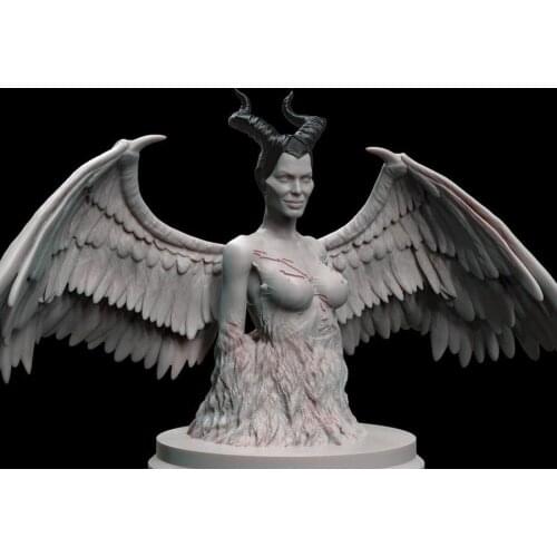 60mm Resin Model Kits The Sleeping Female Devil Bust Figure Unpainted No Color RW-026