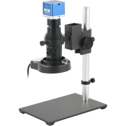 8MP 4K 1080P HDMI USB Type-c SONY IMX334 Industrial Video Microscope Camera + 100X 180X 300X Zoom C mount Lens + 56 LED Light