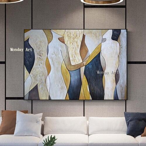 Big size abstract figure painting Hand painted Oil Painting On Canvas Wall Art Pictures For Living Room hotel office Home Decor