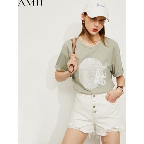 Женские футболки с принтом Amii China At AliExpress