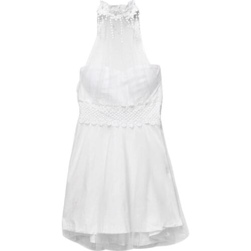 C1402 2020 summer new women fashion sexy temperament pearl halter back gown dress cheap wholesale