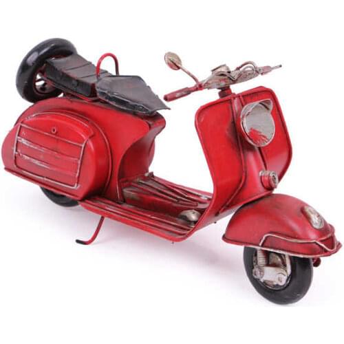 Decorative Metal Red Scooter - Trinket, Miniature, Gift, Nostalgic, Vintage, Handmade Hand Painted, quality Durable Material