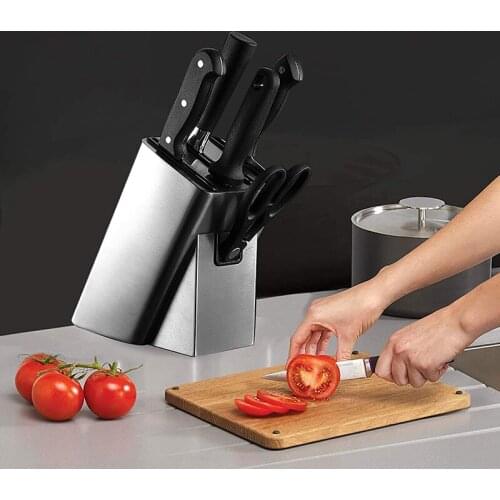 Stainless Steel Knife Holder Modern Knife Block Without Knives for Kitchen Universal Knife Storage Organizer-Strong