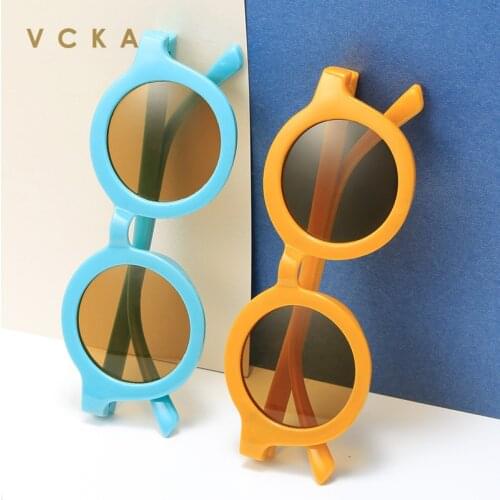 VCKA 2021 NEW Kids Round Sunglasses Child Boys Girls UV400 Sun Glasses Children Eyeglasses Eyewear Gafas Oculos De Sol