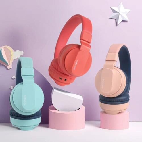 Kids Blue-tooth Headphones 2 Hours Play-time Blue-tooth 5.0 Stereo and Sound Childrens Headphones for ipad Tablet Home B2EA
