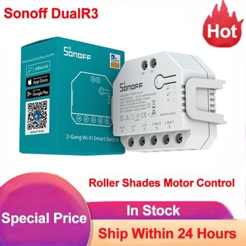 SONOFF DUALR3 Dual Relay Two Way Control Power Metering Smart Switch Roller Shades Motor Control Smart Home Wifi Smart Switch