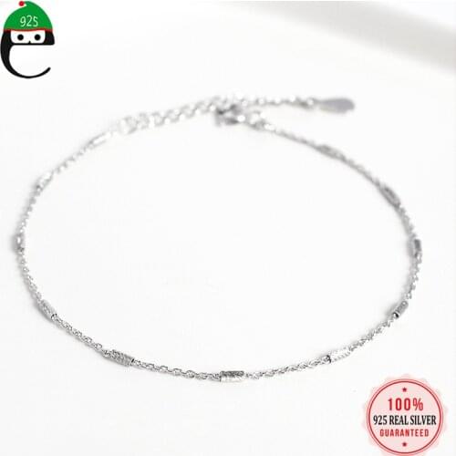 ElfoPlataSi Minimalist 925 Sterling Silver Fashion INS Tiny Chain Bracelet For Women Wedding Party Fine S925 Jewelry Gift DA1261