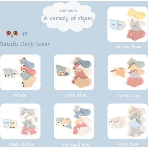 Spring Summer Cotton Baby Girl Baby Boy Candy Colors Sock For Babies Cute Animal Childrens Socks Babies Accessories Newborn