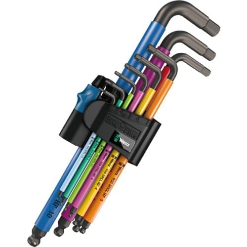 Wera Vera hardware tool 950spkl HF L type inner hexagon wrench 9 piece set fixation imported from Germany