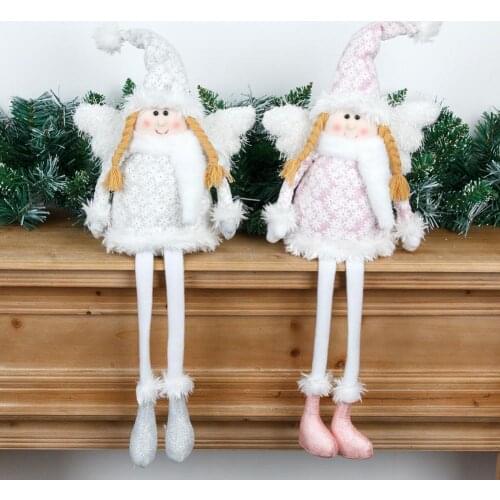 Wear-resistant Useful Long Legs Christmas Angel Girl Doll Fine Workmanship Christmas Doll Soft for Festival