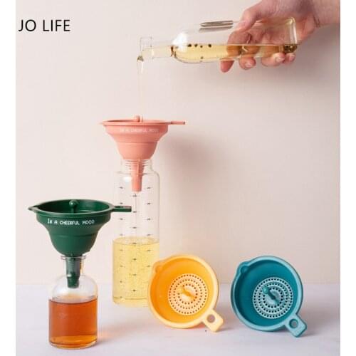 JO LIFE Hanging Silicone Folding Funnel Portable Household Liquid Dispensing Oil Funnel Kitchen Tools