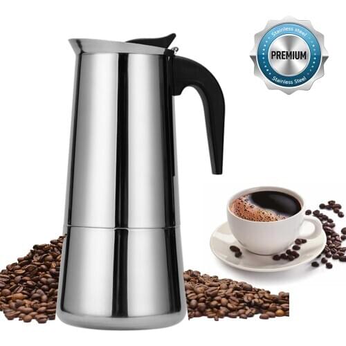 2/4/6/9/12 Cup Coffee Maker Moka Maker Stainless Steel Mocha Espresso Coffee Pot Outdoor Portable Coffee Machine DIY Percolating