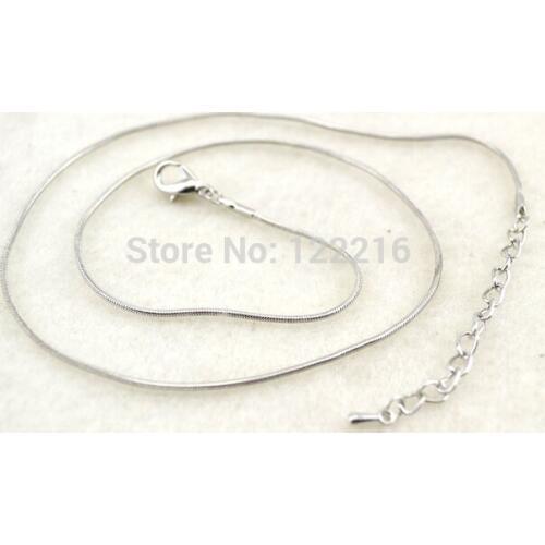 Best quality 50pcs a lot rhodium plated snake chain necklace jewelry,DIY jewelry(C001)