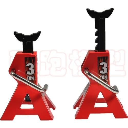 2PCS Metal Simulated Jack Height Adjustable Repair Bracket Scene Tool Lifting Jack for 1/10 TRX4 D90 CC01 RC Climbing Car