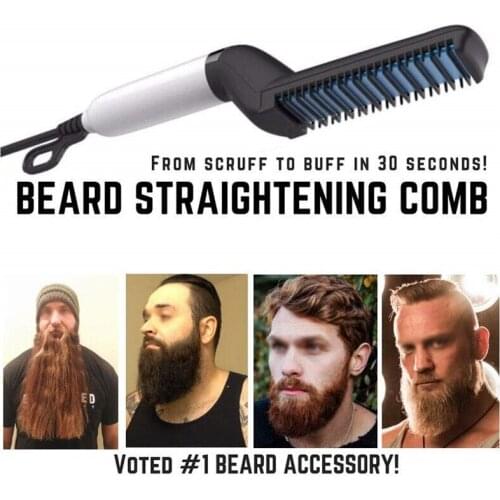 Multifunctional Beard Straightener Hair smoothing Comb Brush Electric Beard Straightening Quick Hair Styler For Men