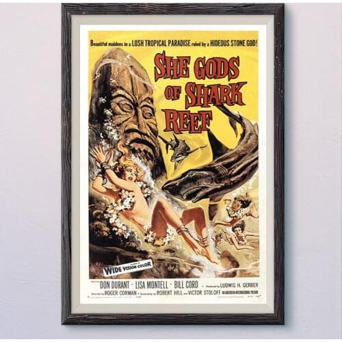 N317 SHE GODS OF SHARK REEF Vintage Classic Movie Wall Silk Cloth HD Poster Art Home Decoration Gift