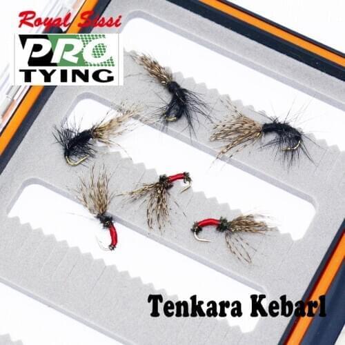 2019new developed 6pcs boxed Tenkara fly fishing flies 2styles assorted Sakasa Kebari surface water feeders hook size 14#16# mix