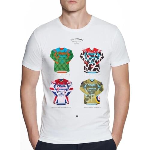 New Summer Mens Mountain Bike Jerseys Art Print T-Shirt Casual World Cup Downhill Winners Art Print Tops Hip Hop Cool Boy Tees